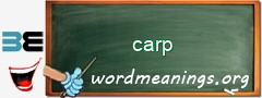 WordMeaning blackboard for carp